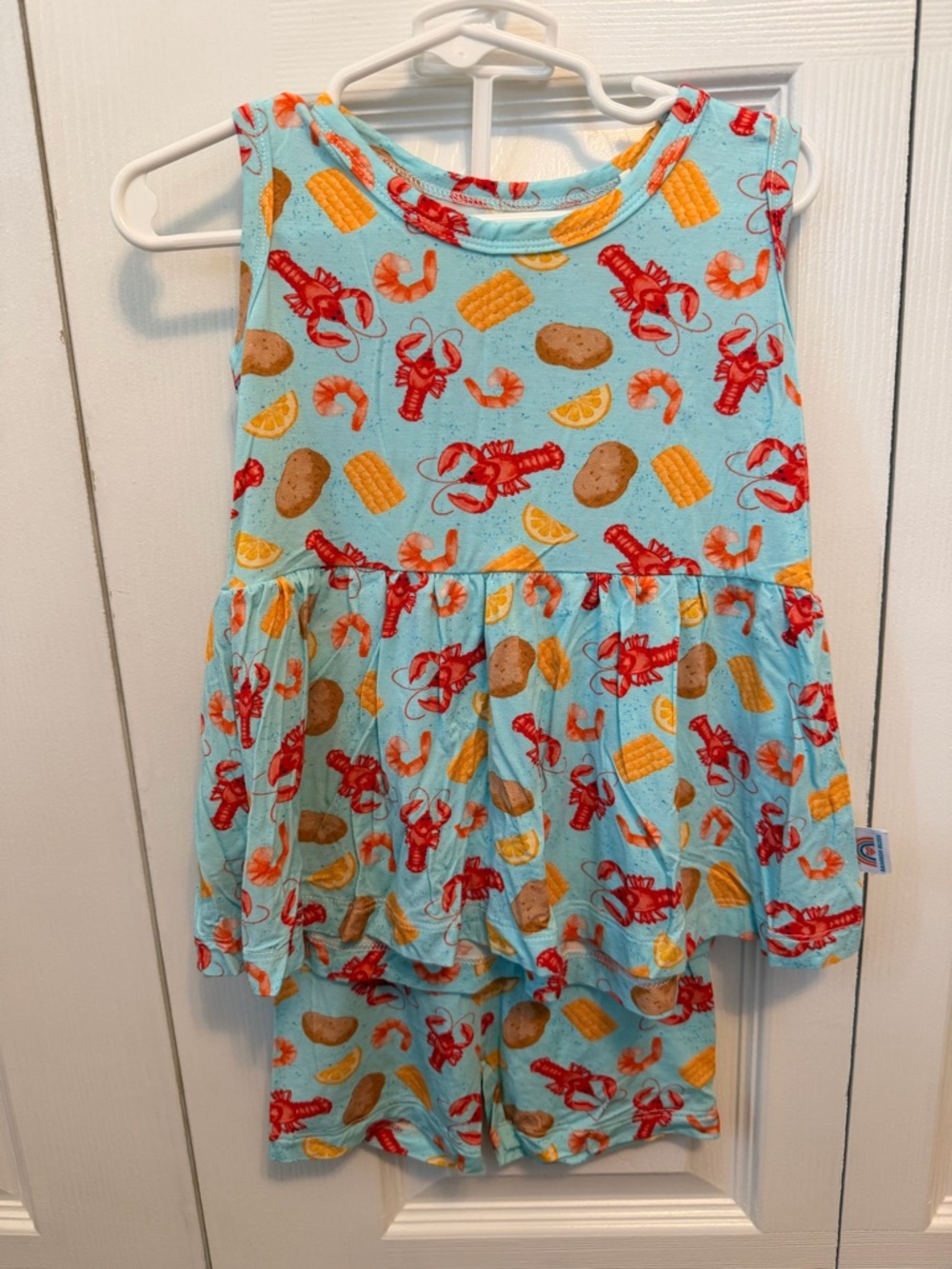 Bamboo Bliss Kids Blue Lobster & Corn Matching Set 3t
